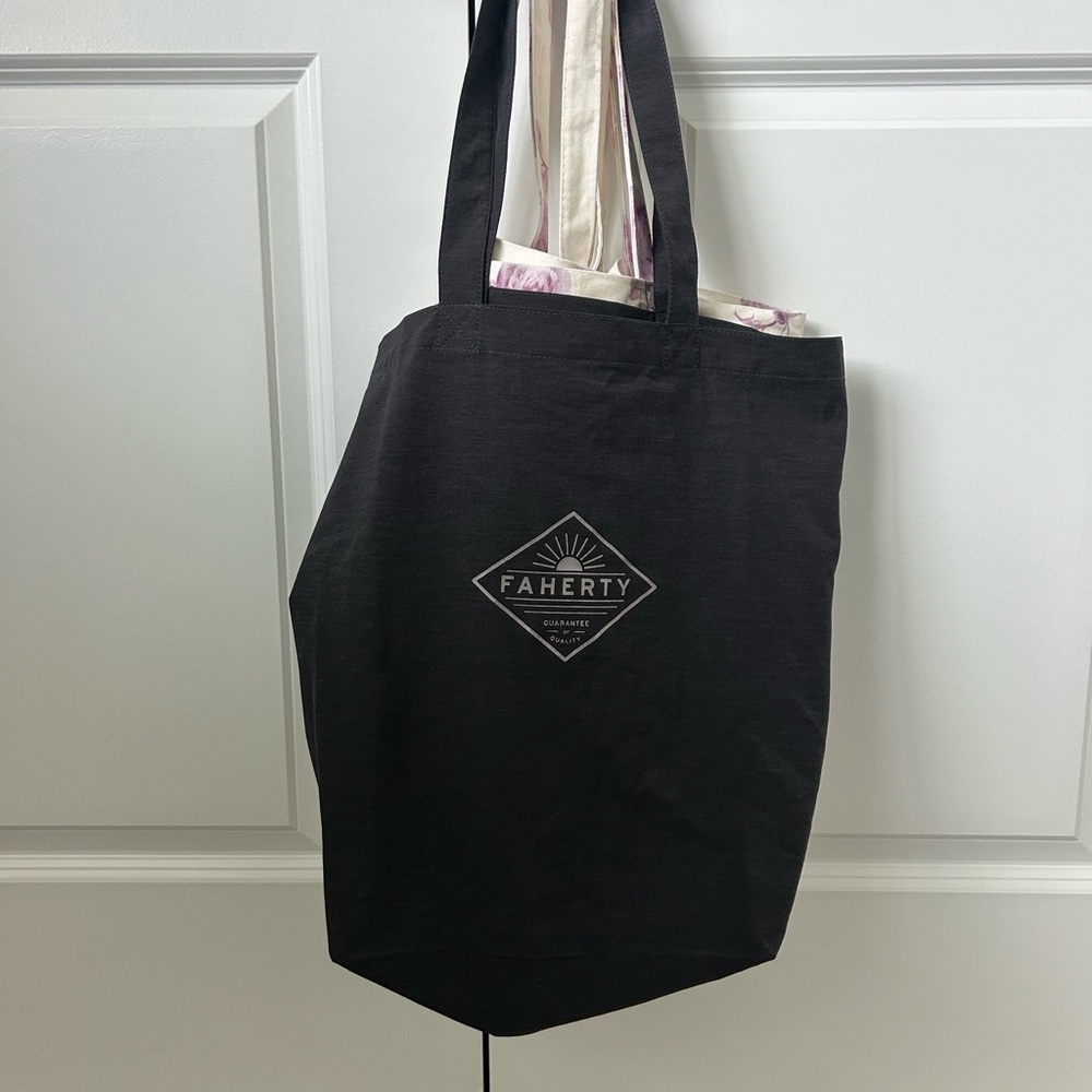 Faherty Classic Black Tote Bag